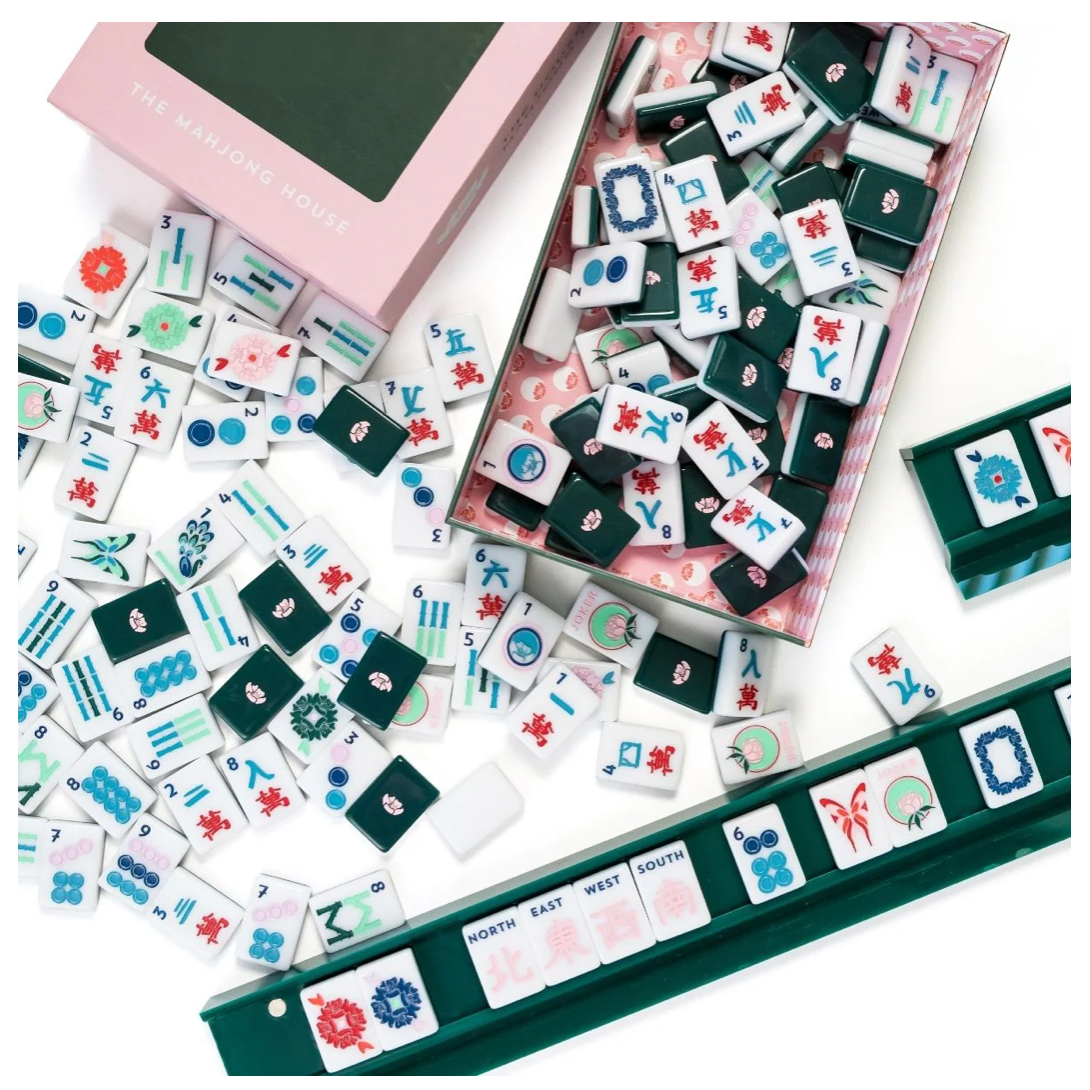 The Mahjong House - Green and White House Tiles