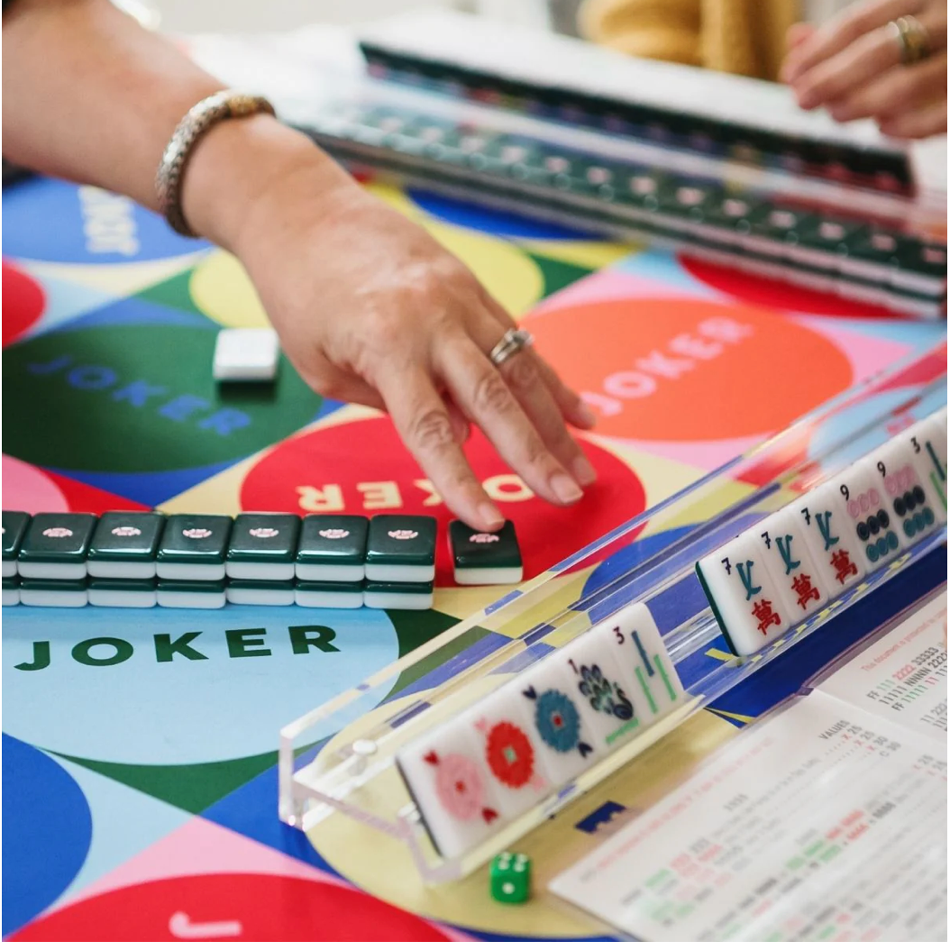 The Mahjong House - Green and White House Tiles