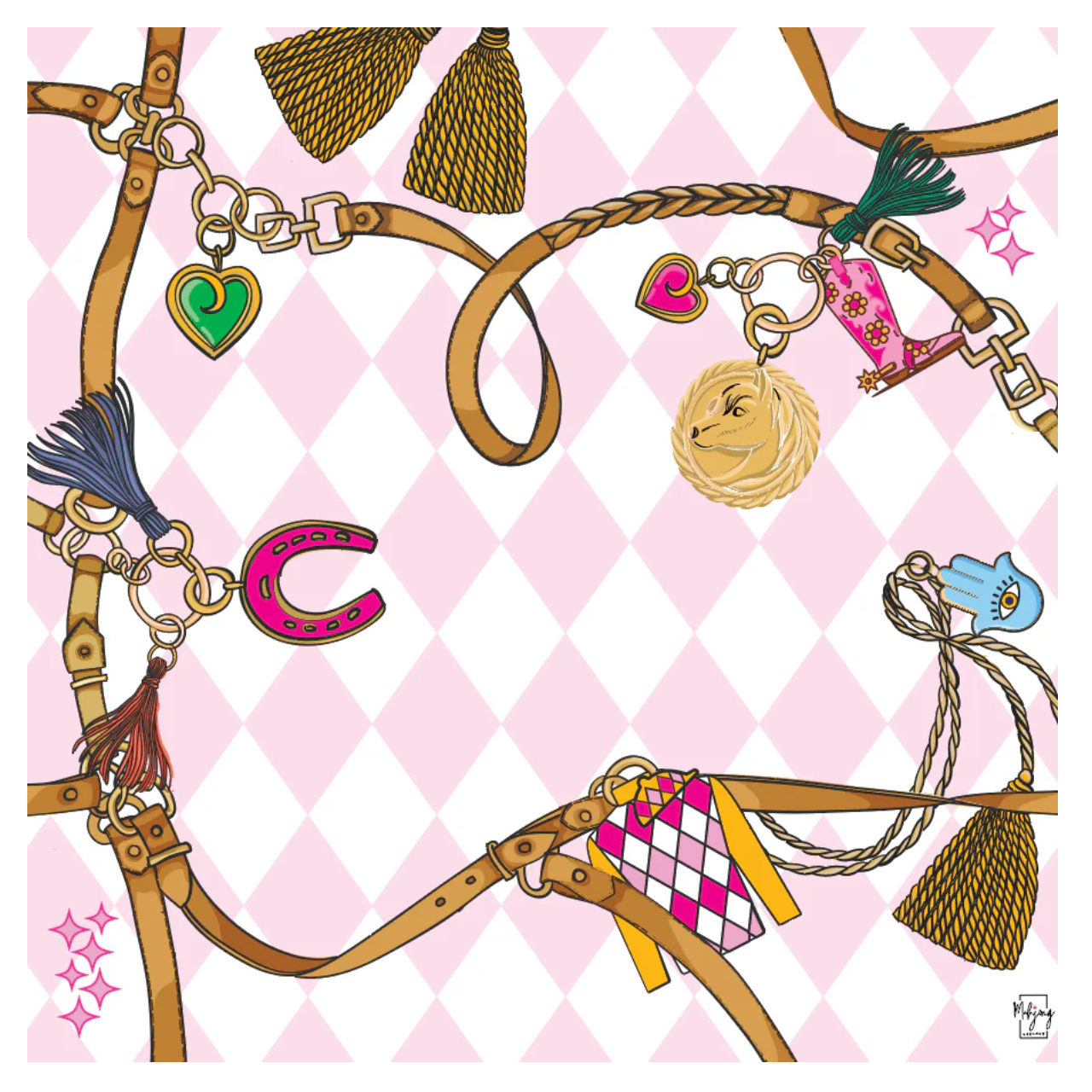 Bespoke Mahjong DOUBLE-SIDED MAT | Double the Fun/YEAR OF THE HORSE MAT - HARLEQUIN