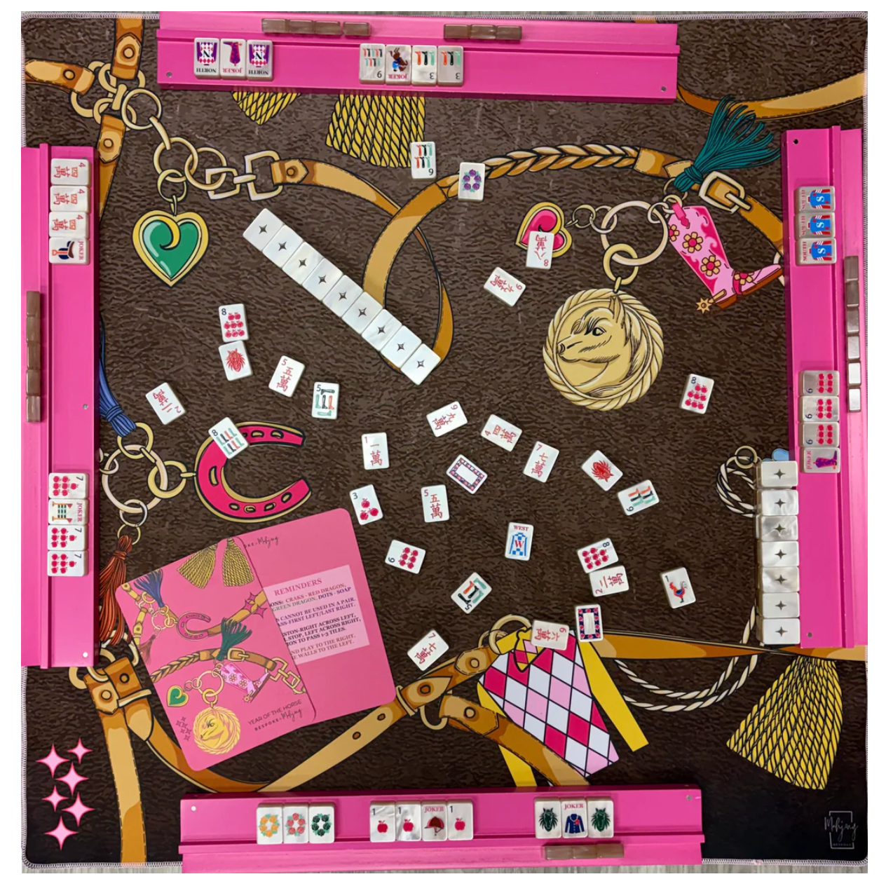 Bespoke Mahjong DOUBLE-SIDED MAT | Double the Fun/YEAR OF THE HORSE MAT - HARLEQUIN