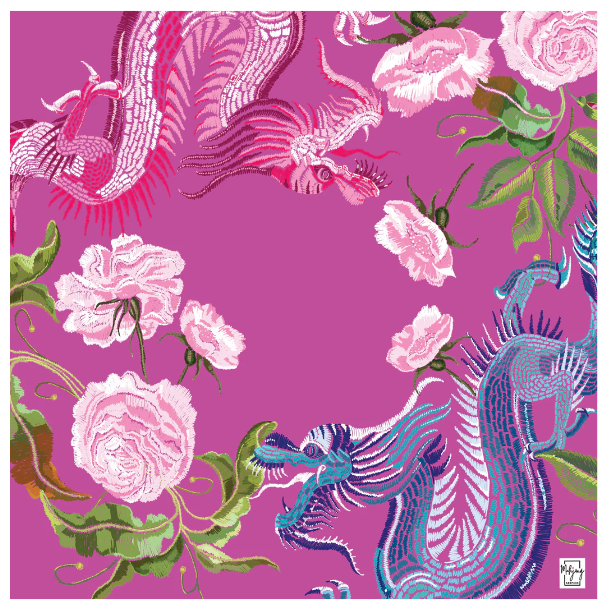 Bespoke Mahjong - year of the Dragon Mat - Raspberry Sorbet