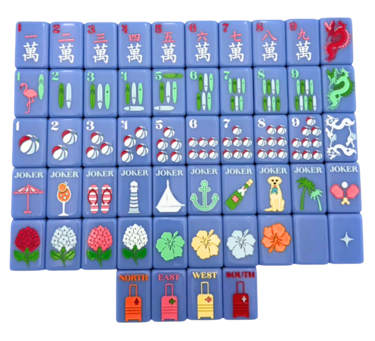 Bespoke X Gray Malin Beach Club Mahjong Tiles - CABANA BLUE