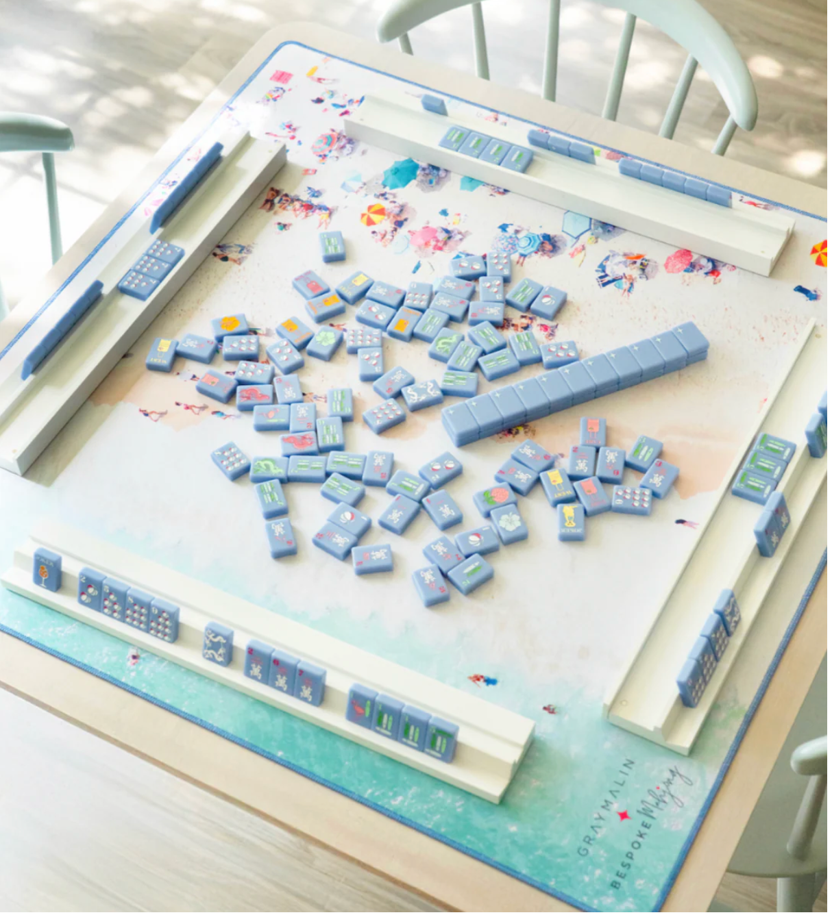 Bespoke X Gray Malin Beach Club Mahjong Tiles - CABANA BLUE