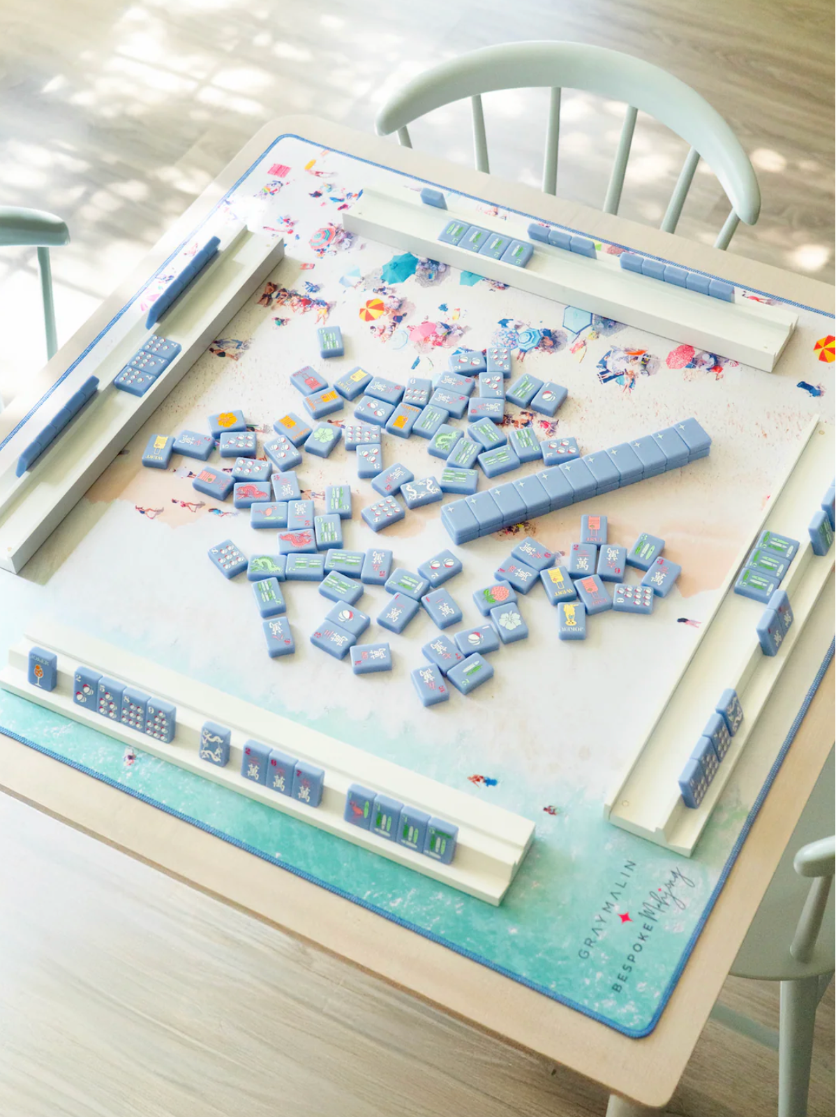 Bespoke X Gray Malin Beach Club Mahjong Tiles - CABANA BLUE