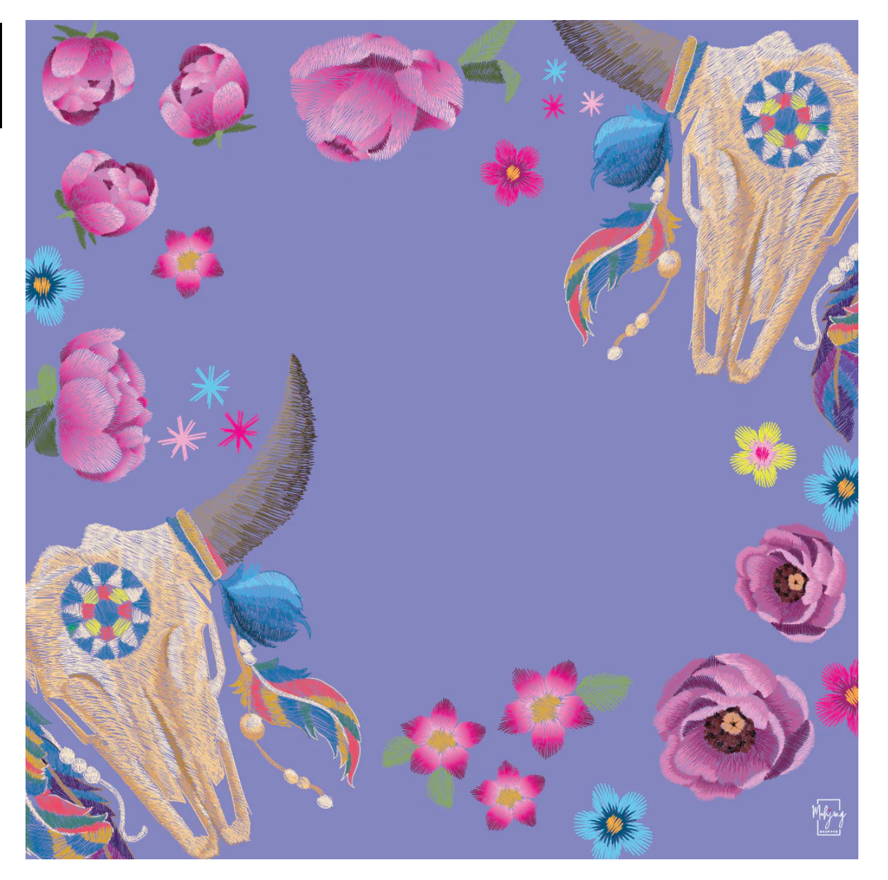 Bespoke Mahjong - Luxe Longhorn Mat:  Lavender