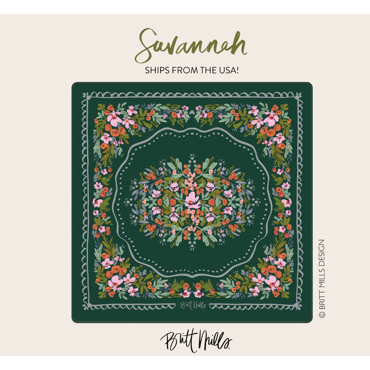 Britt Mills Design - Mahjong Mats Neoprene: Savannah