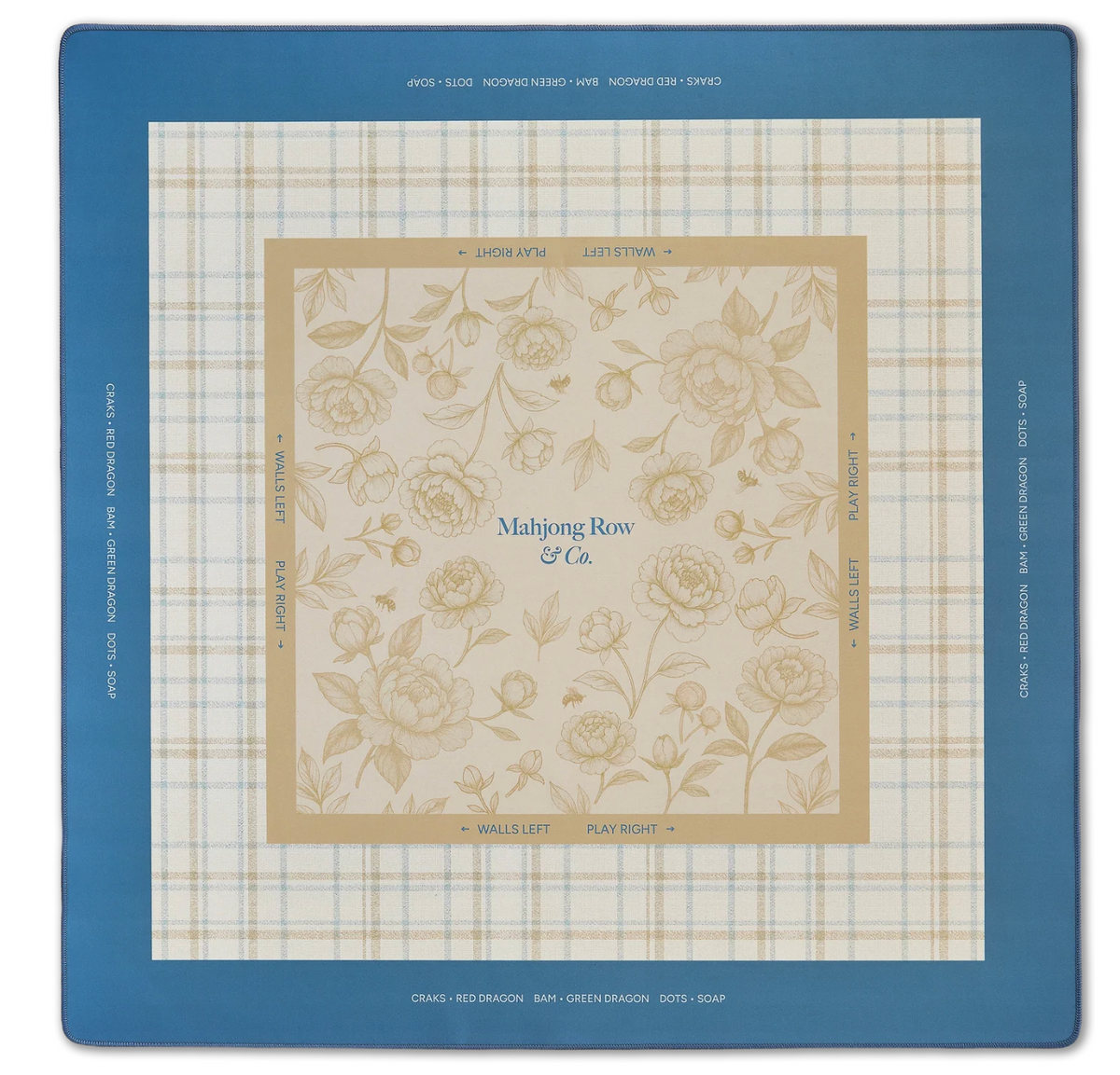 Mahjong Row & Co. Spring Awakening - Porcelain Blue Mahjong Mat