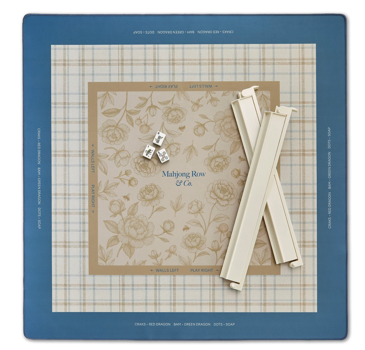 Mahjong Row & Co. Spring Awakening - Porcelain Blue Mahjong Mat