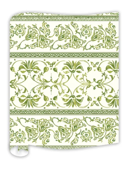 Green Chinoiserie Table Runner