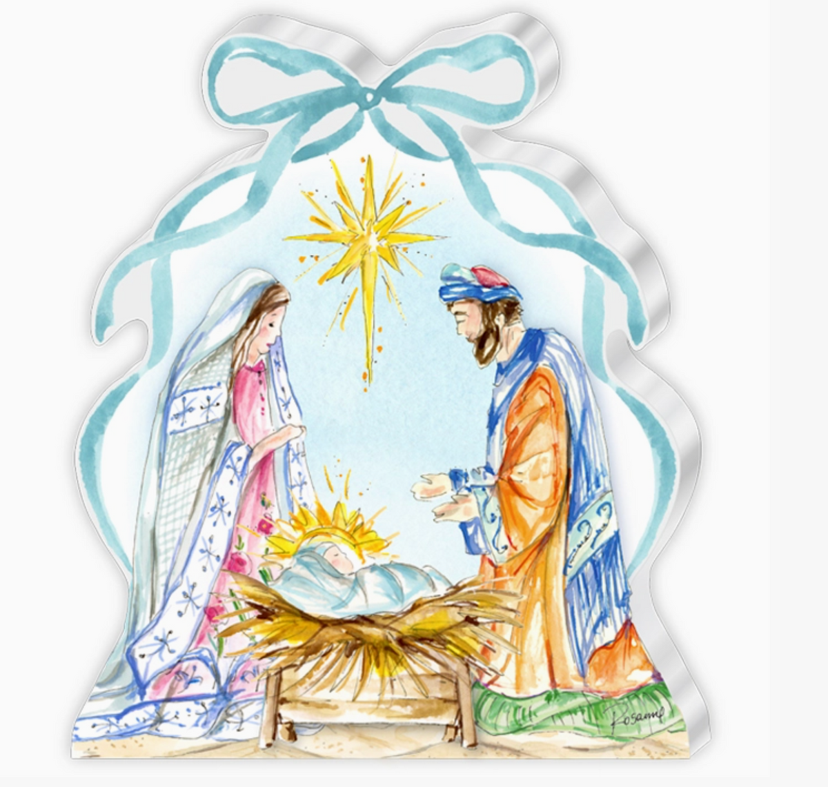 Handpainted Holy Family Acrylic Art