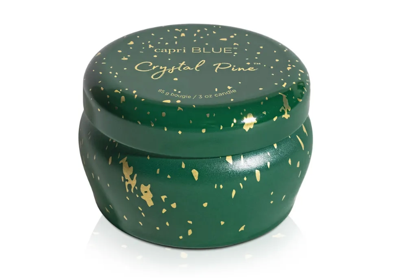 capriBLUE | Crystal Pine Glimmer Mini Tin Candle