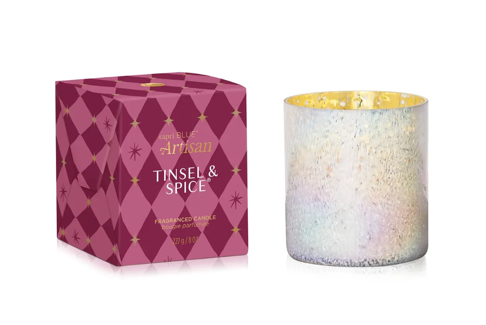 capriBLUE | Tinsel & Spice Winter Bazaar Boxed Tumbler Candle