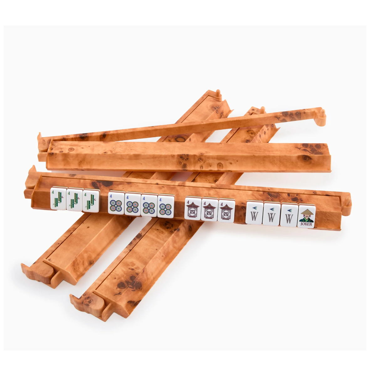 OMM Burl Mahjong Rack and Pusher Set
