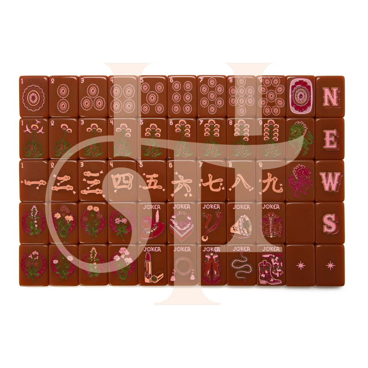 Haus of Tiles Wild Mare Saddlefire Mahjong Tile Set