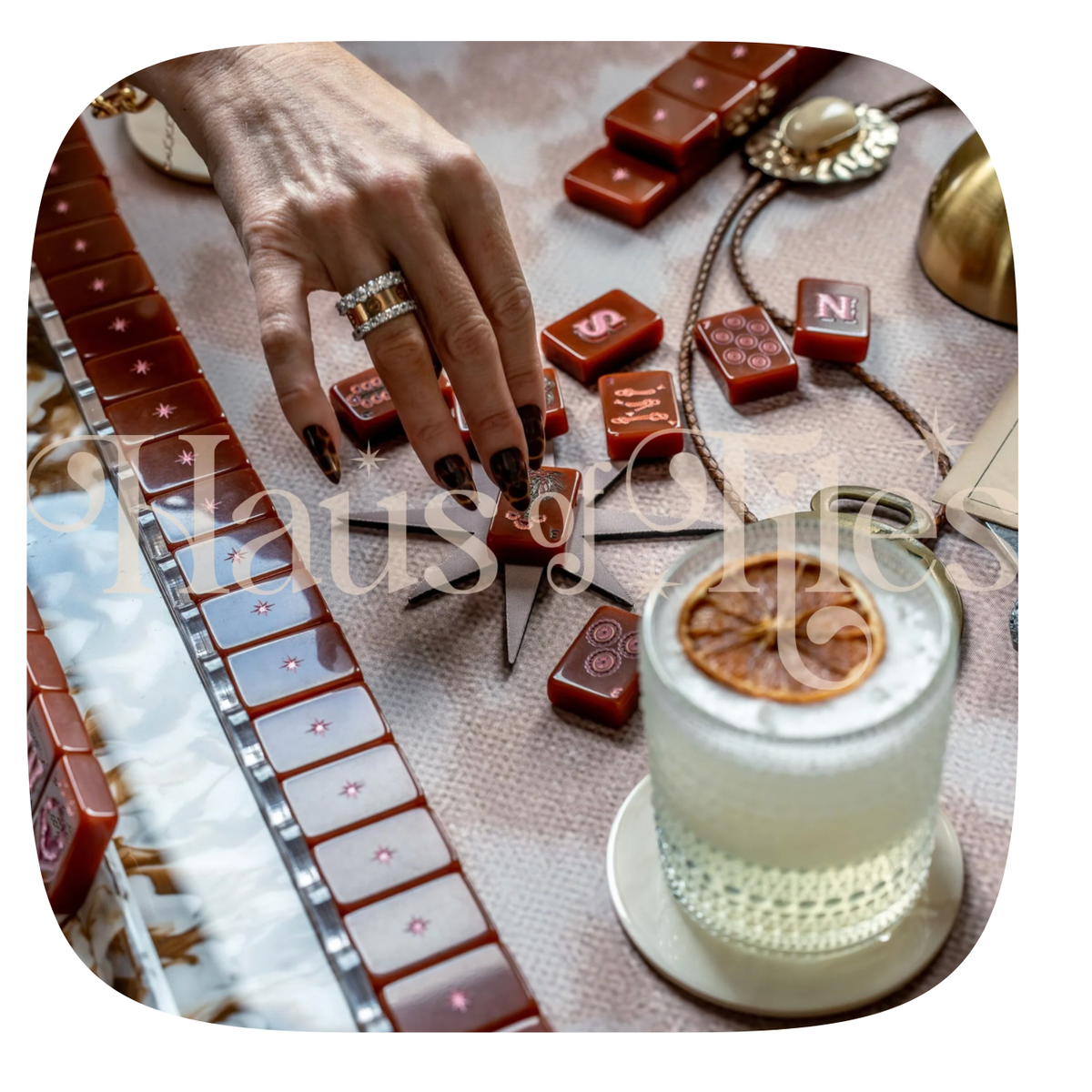 Haus of Tiles Wild Mare Saddlefire Mahjong Tile Set