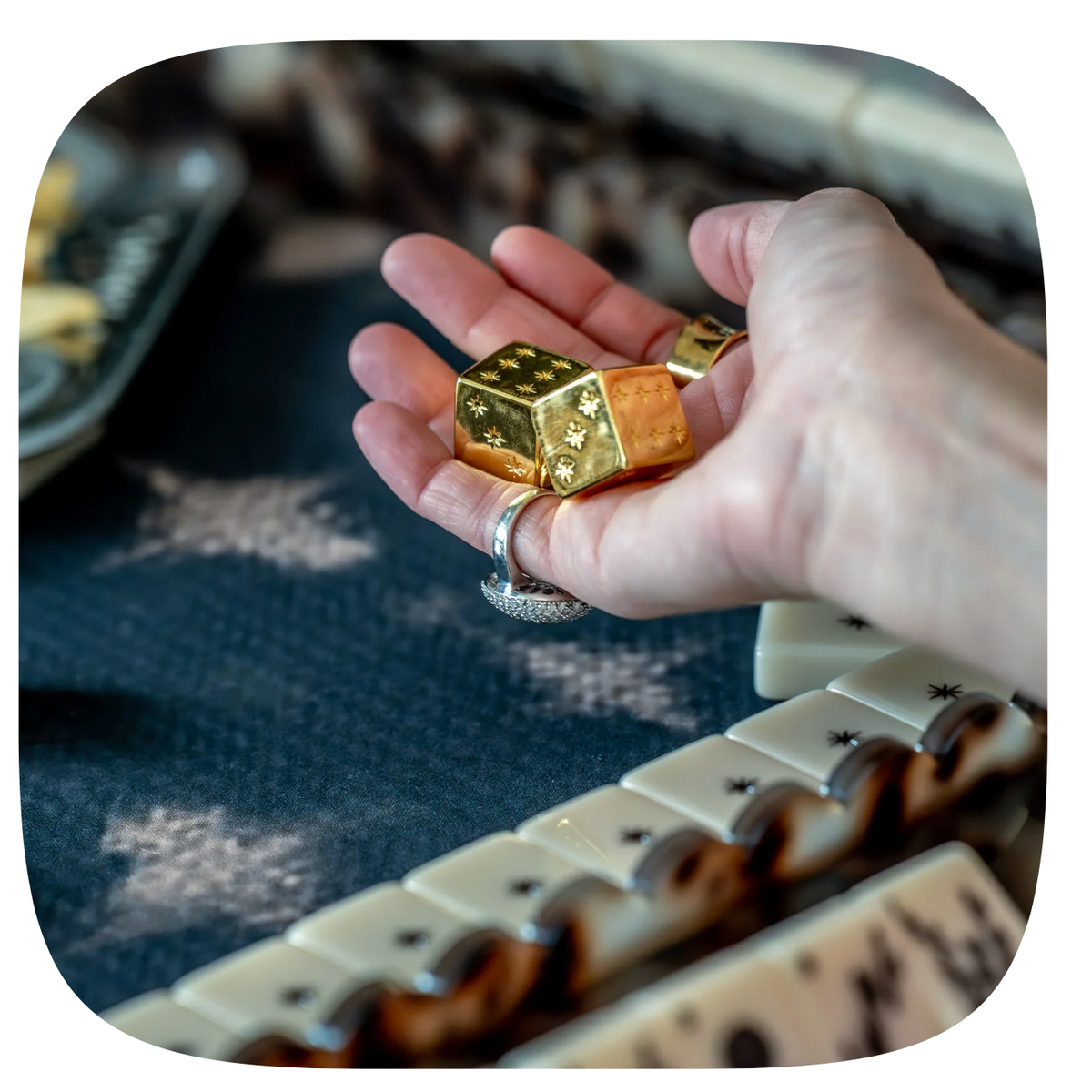 Haus Gold Mahjong Dice - Set of Two
