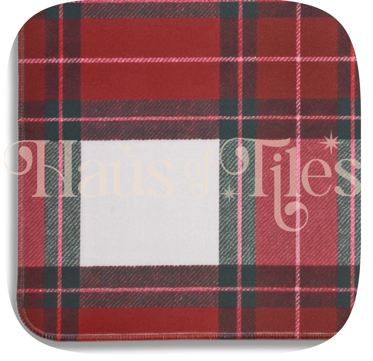 Haus of Tiles Crimson & Pine Plaid Mahjong Mat | No Grommets