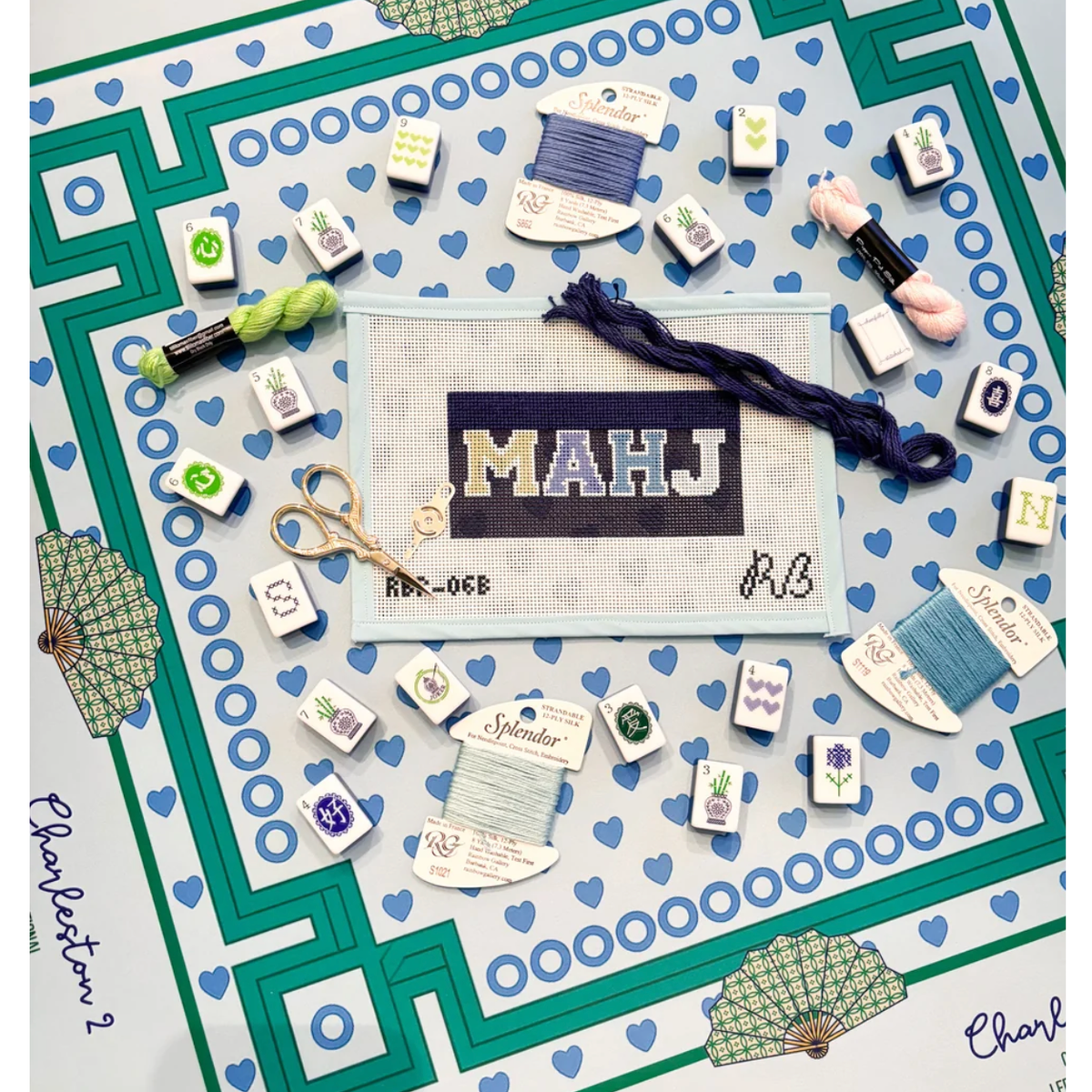 The Daily Cheer Cheerfully Stitched Mahjong Tiles