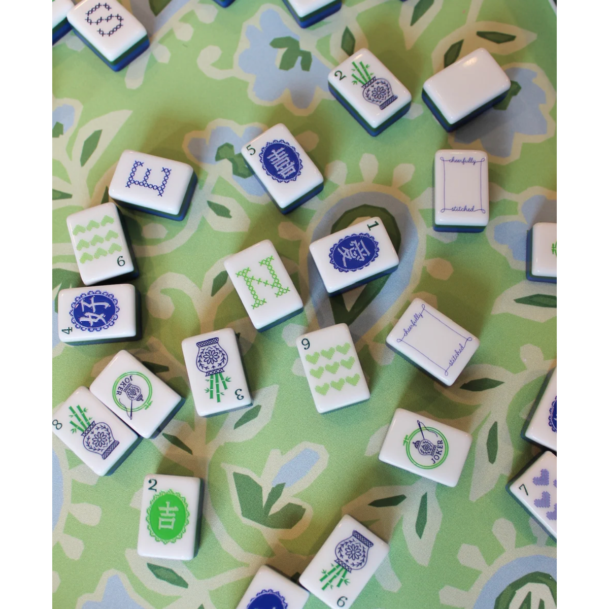 The Daily Cheer Cheerfully Stitched Mahjong Tiles