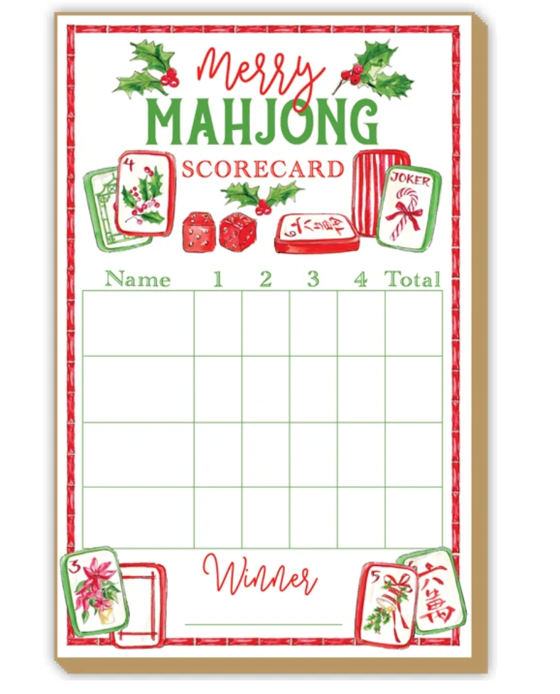 Merry Mahjong Scorecard | Luxe Large Notepad
