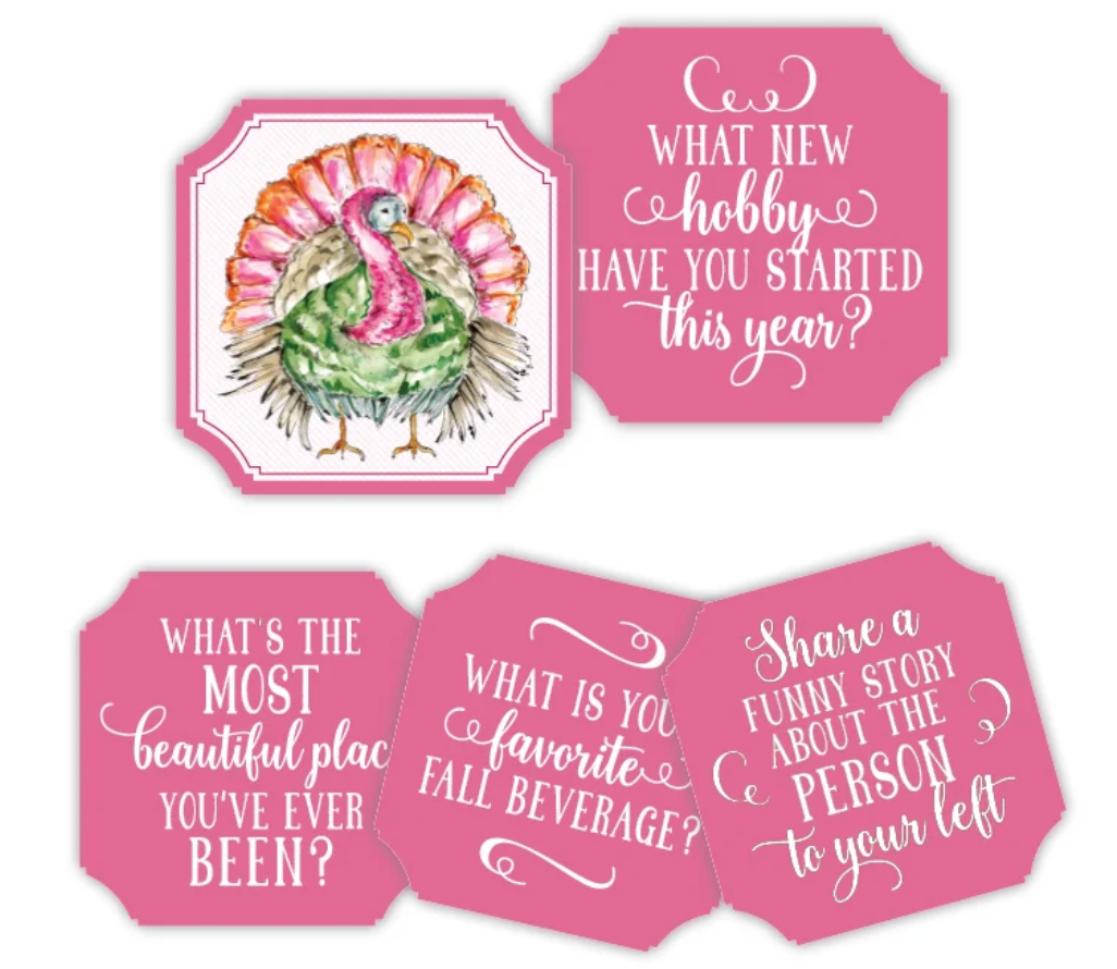 Pink & Green Turkey | Conversation Coaster Set