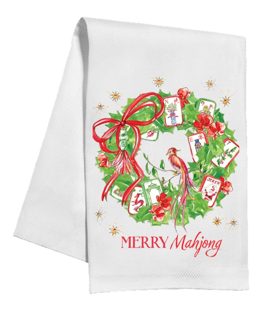 Merry Mahjong Wreath | Kitchen Towel