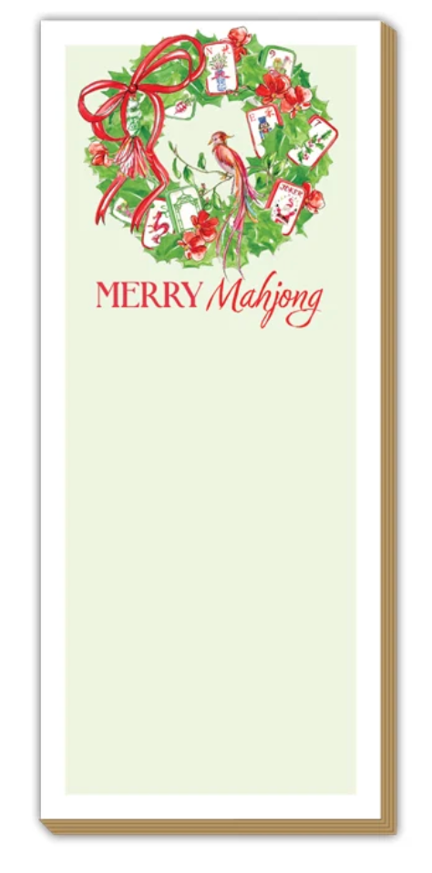 Merry Mahjong Wreath | Luxe Skinny Notepad