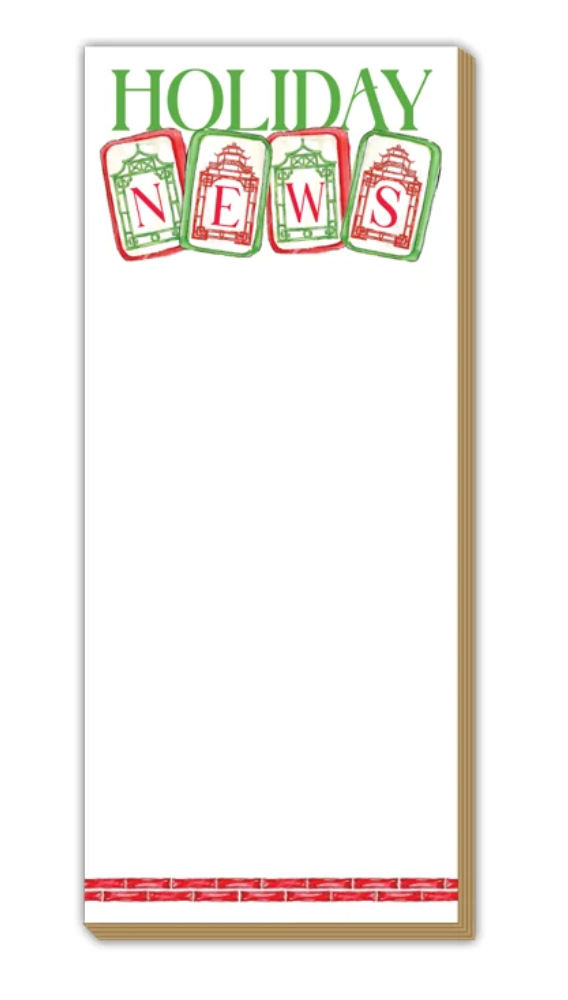 Holiday NEWS Mahjong | Luxe Skinny Notepad