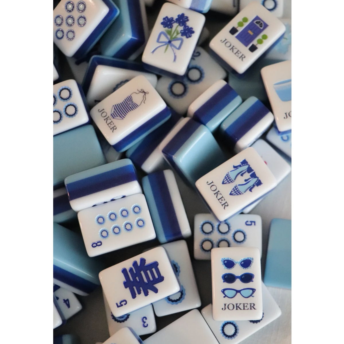 The Daily Cheer Something Blue Mahjong Tile Set