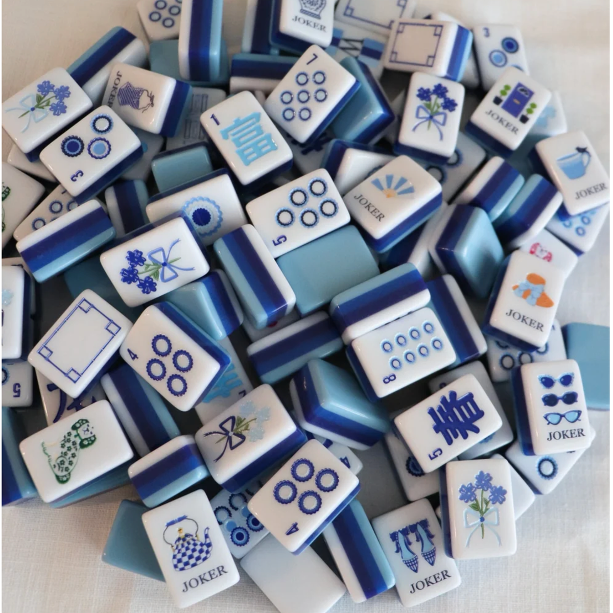 The Daily Cheer Something Blue Mahjong Tile Set