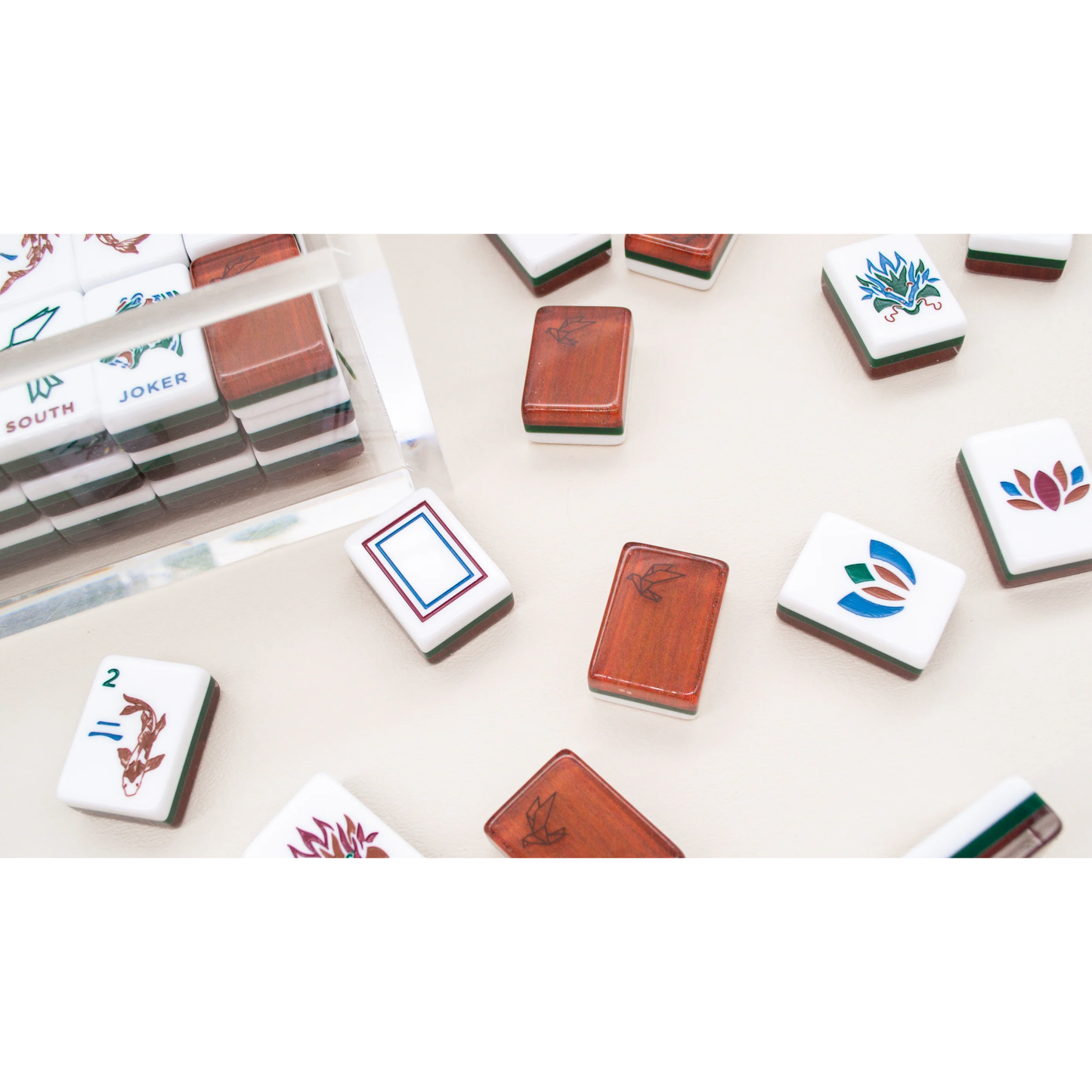 Bam Bird Boutique Origami Mahjong Tile Set:  TIMBER