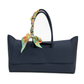 Bam Bird Boutique Classic Tote in Navy with Mahj Life Twilly Scarf