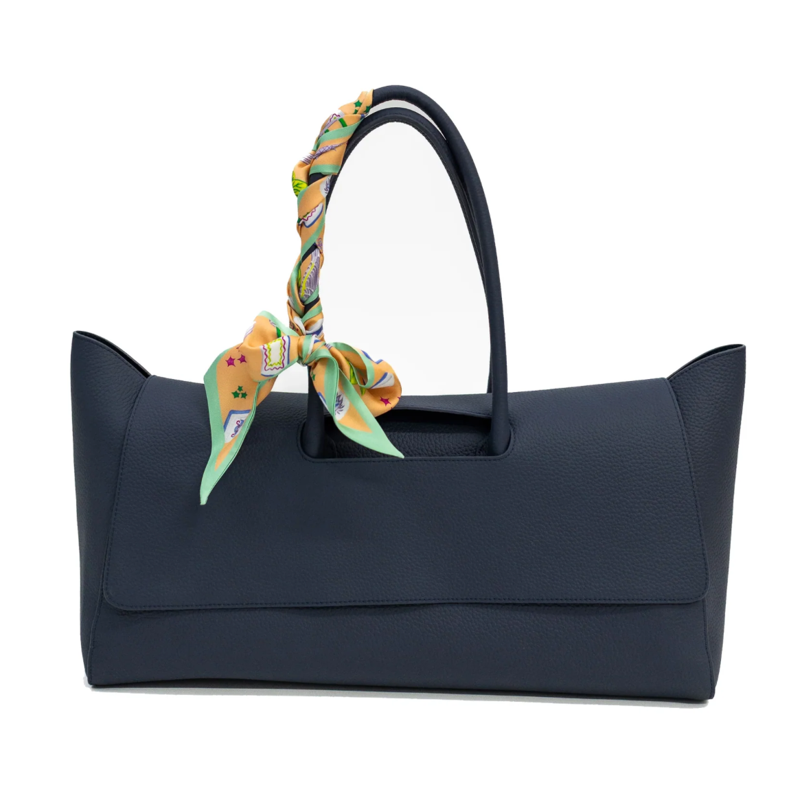 Bam Bird Boutique Classic Tote in Navy with Mahj Life Twilly Scarf