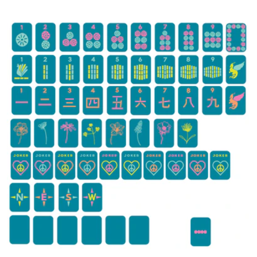 Peace Love Mahjong Mile High Travel Mahjong Set - Totally Teal