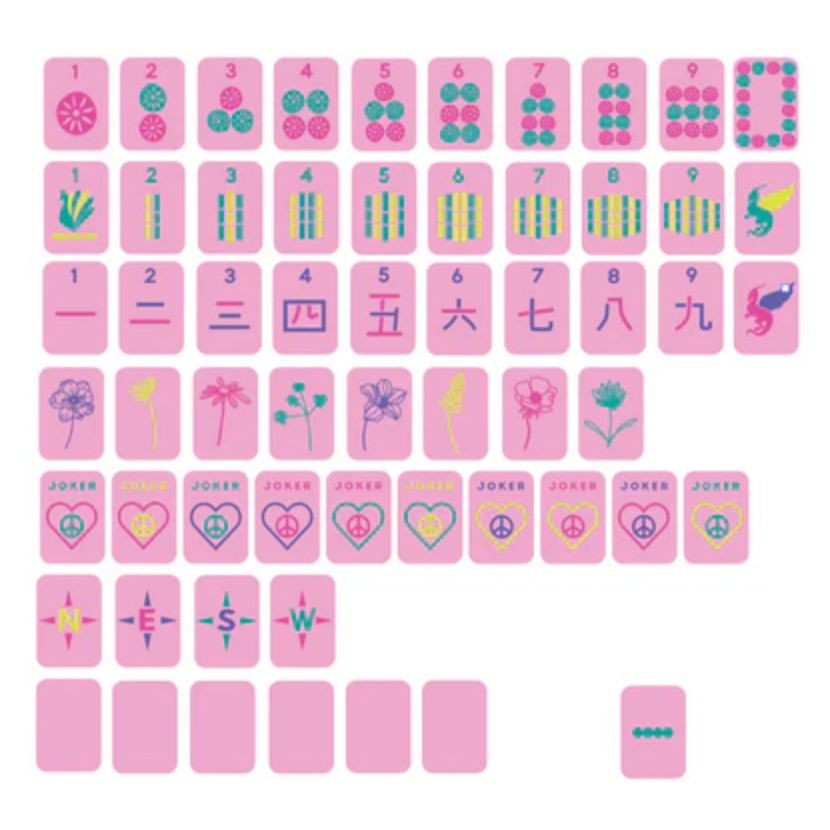 Peace Love Mahjong Mile High Travel Mahjong Set - Pretty in Pink
