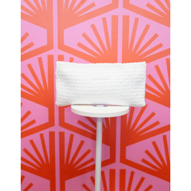 Peace Love Mahjong:  Woven Tile Bag - Ivory