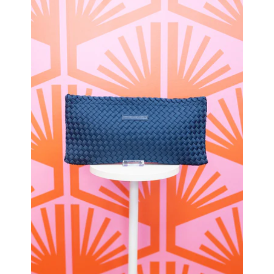 Peace Love Mahjong:  Woven Tile Bag - Navy