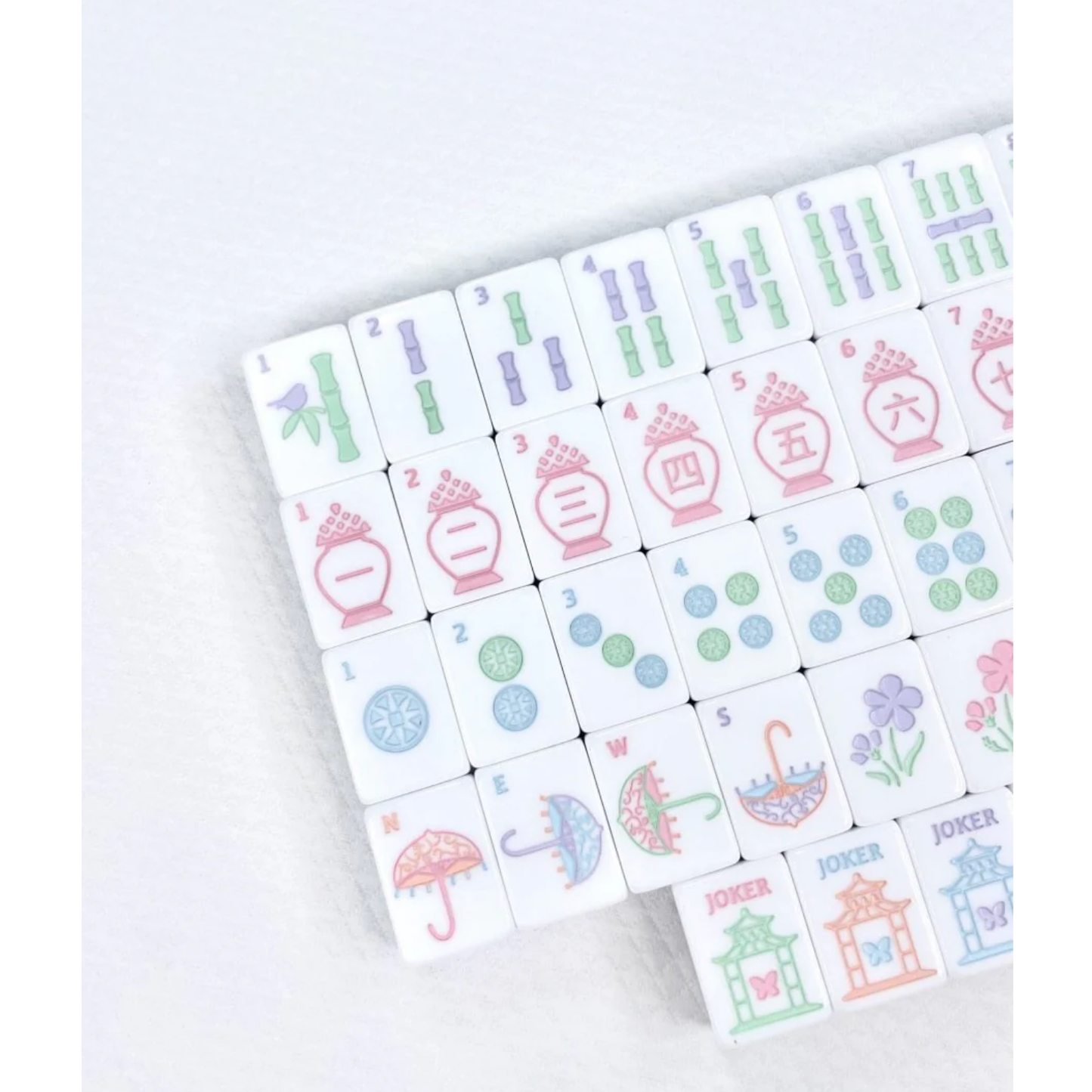 Bam!  Let's Mahjong:  Garden Party Mahjong Tiles, Mat and Shufflers:  Sea Glass Green
