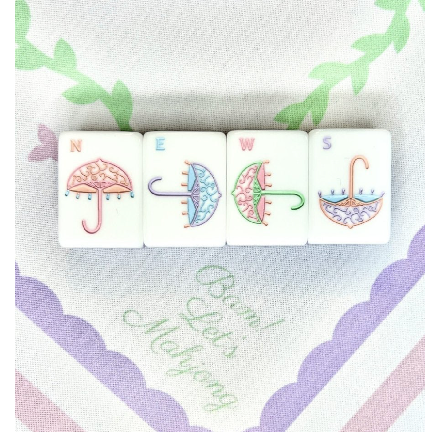 Bam!  Let's Mahjong:  Garden Party Mahjong Tiles, Mat and Shufflers:  Sea Glass Green