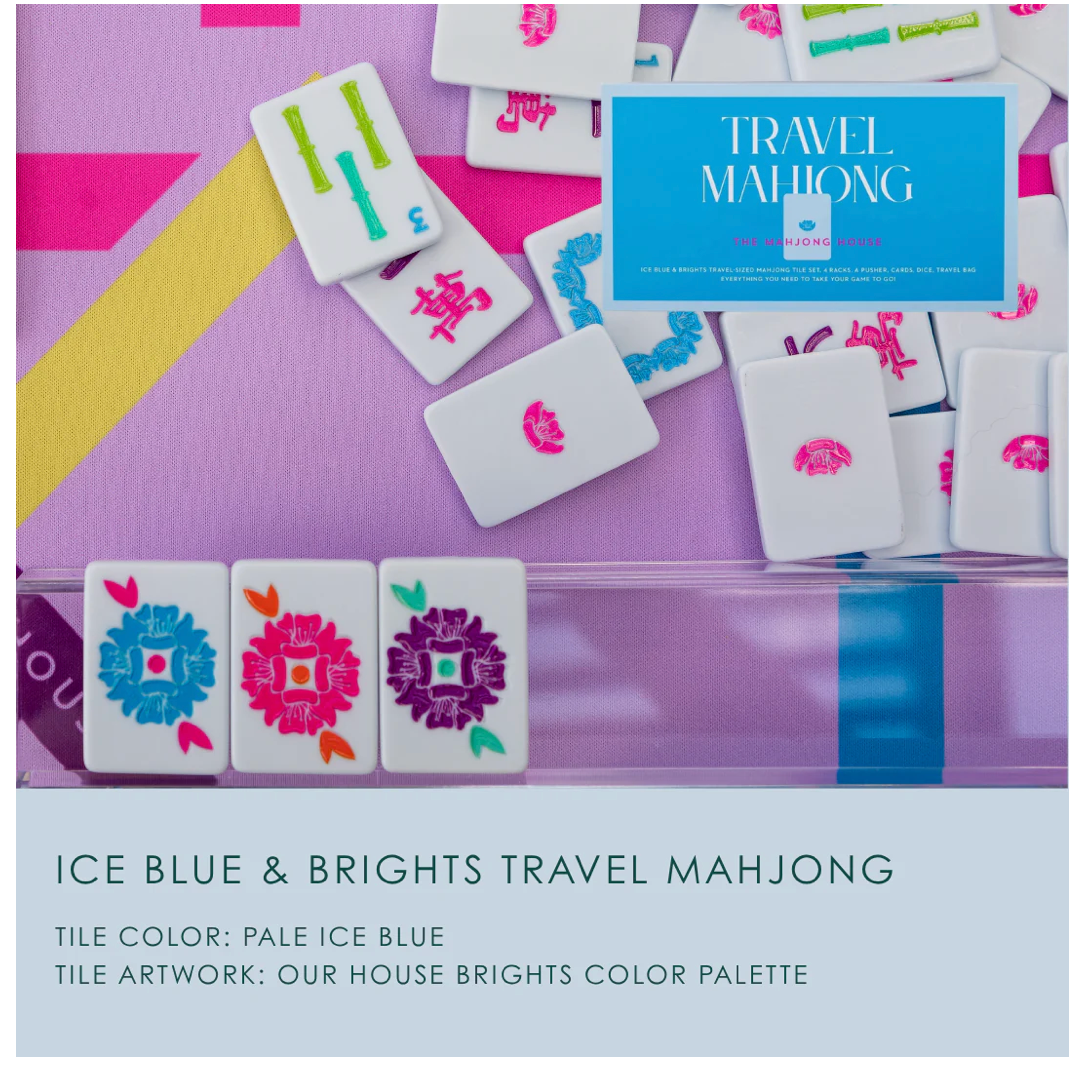 The Mahjong House - Ice Blue & Brights Travel Mahjong Collection