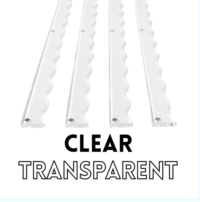My Fair Mahjong - MAHJONG RACK PUSHERS - MAGNETIC  |  Premium Acrylic  |  Set of 4: Transparent-Wavy-Clear