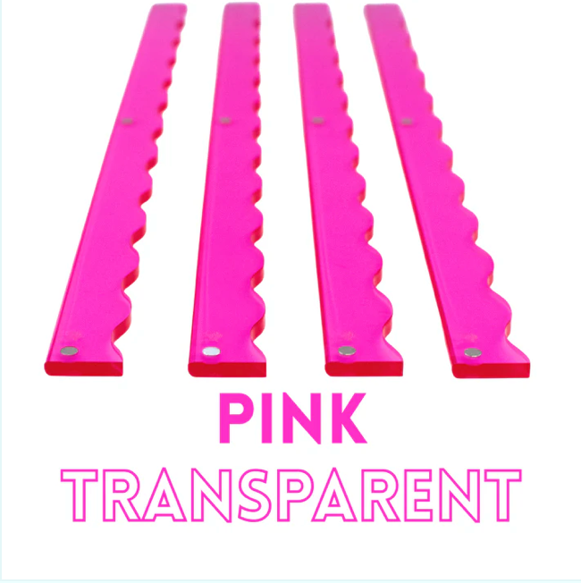 My Fair Mahjong - MAHJONG RACK PUSHERS - MAGNETIC  |  Premium Acrylic  |  Set of 4: Transparent -Wavy-Pink