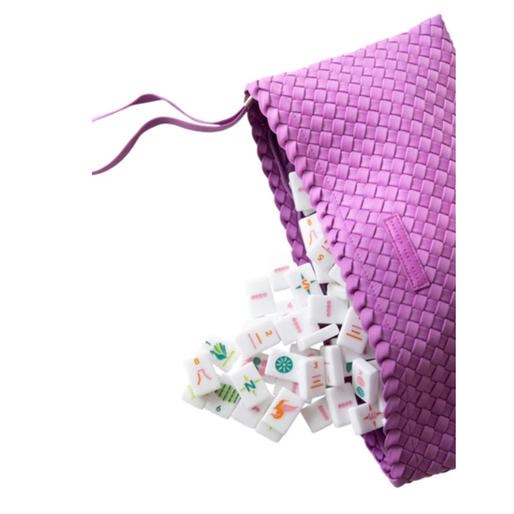 Peace Love Mahjong:  Woven Tile Bag - Orchid