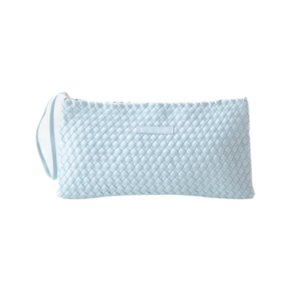 Peace Love Mahjong:  Woven Tile Bag - Light Blue