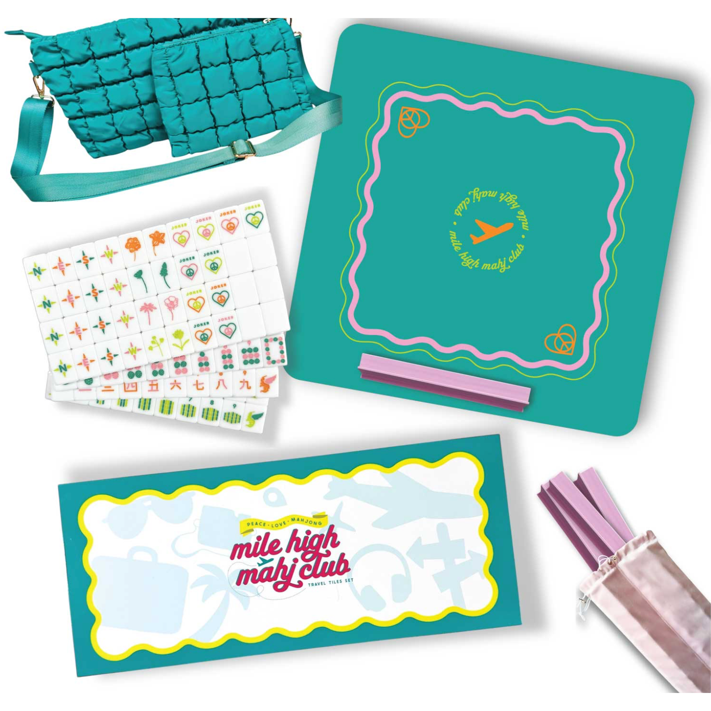 Peace Love Mahjong: Mile High Mahj Travel Set- Vibrant Vibes