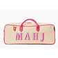 Boulevard - "Margo" Natural Mahjong Tote : PINK PUNCH