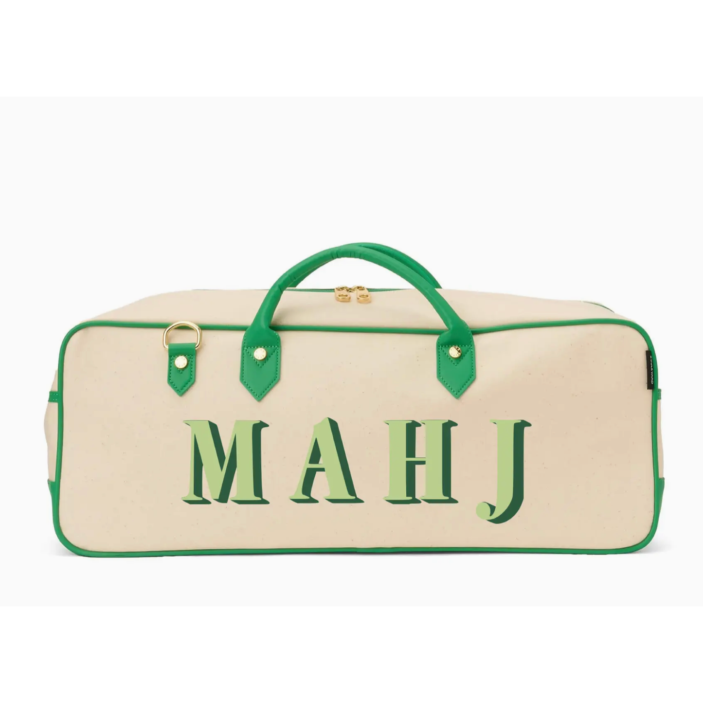 Boulevard - "Margo" Natural Mahjong Tote (Personalizable): Kiwi