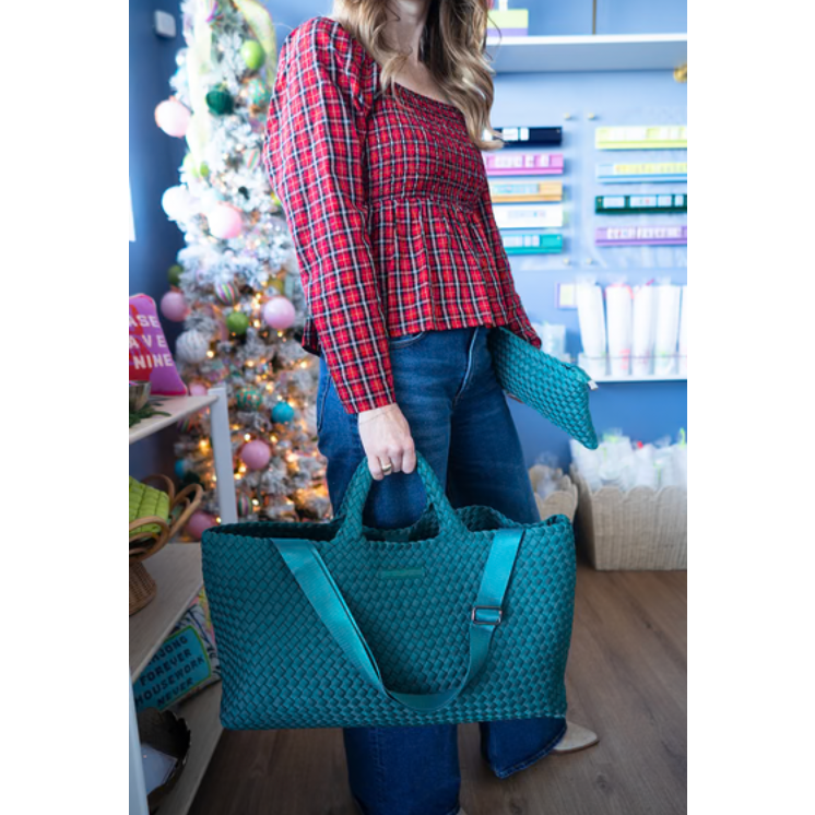 Peace Love Mahjong - Woven Mahjong Carryall : Peacock