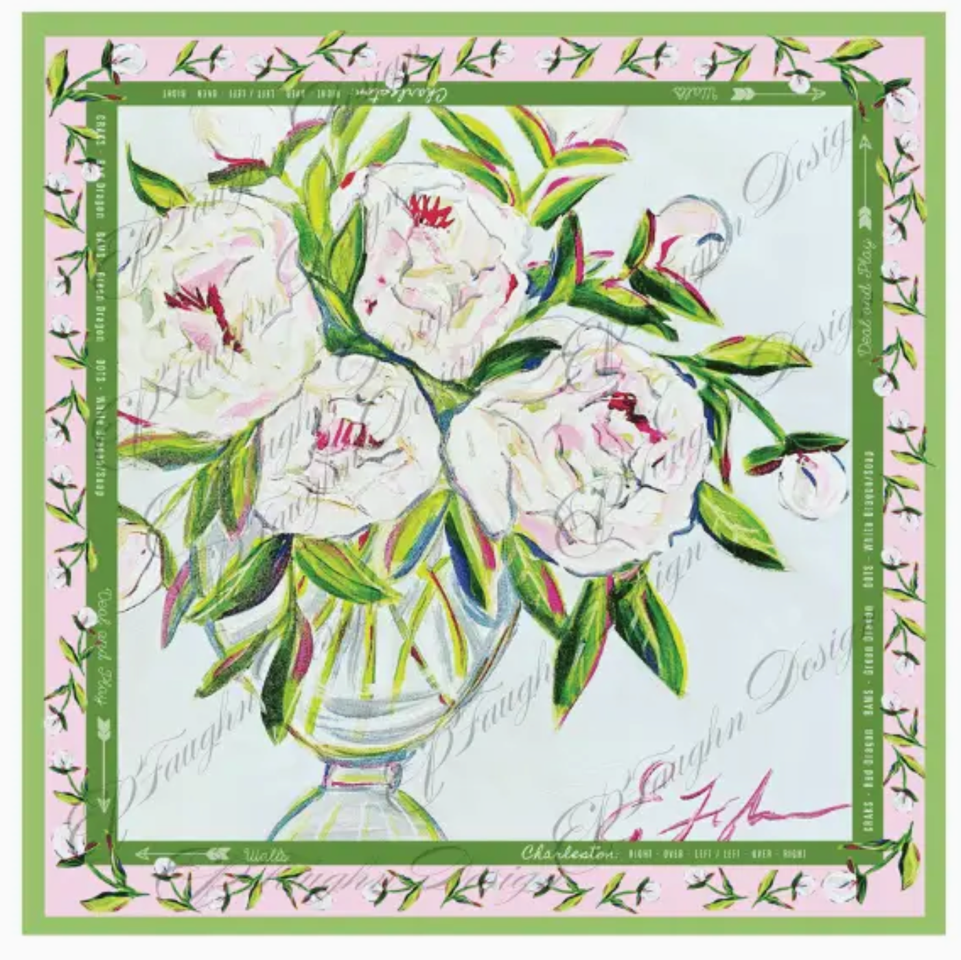 EPFaughn Design - Peony Mahjong Mat
