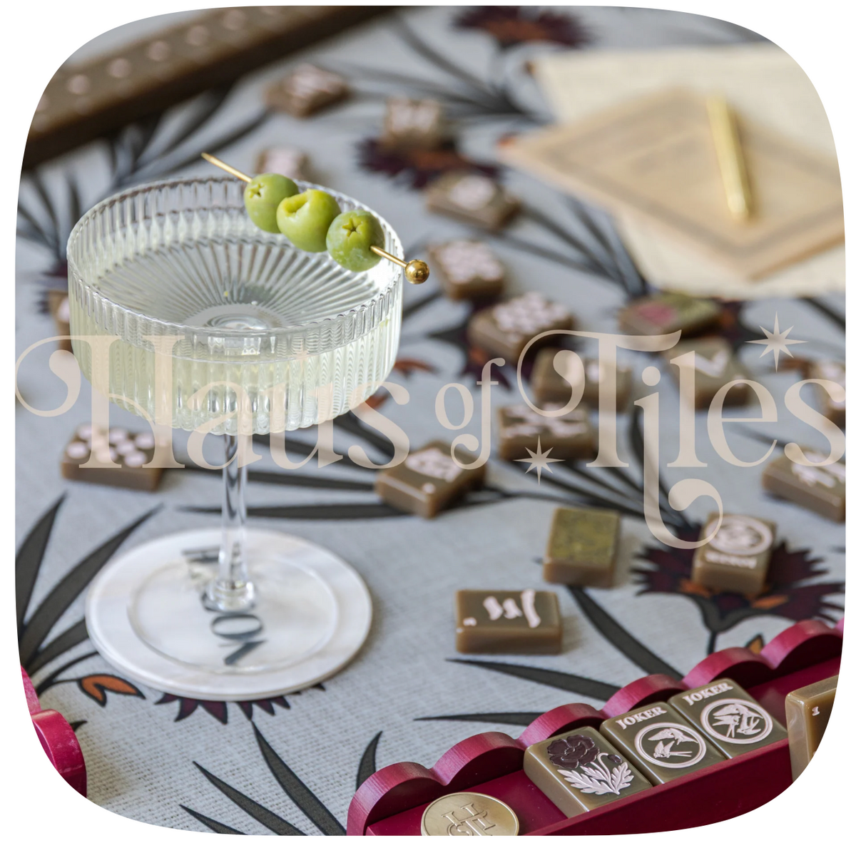 Haus of Tiles Isla Flora Mahjong Mat | No Grommet